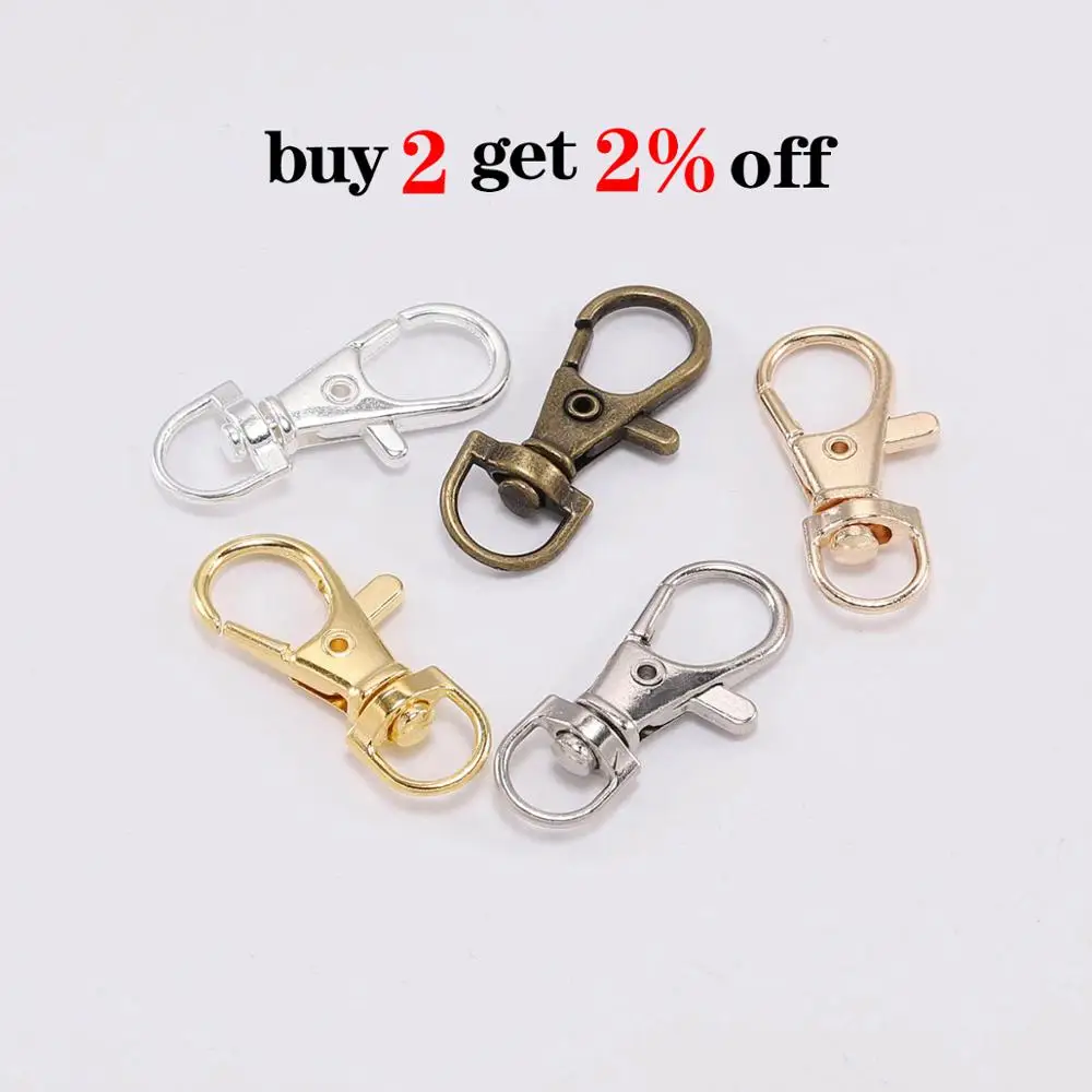 10pcs/lot Split Key Ring Swivel Lobster Clasp Connector For Bag Belt Dog Chains DIY Jewelry Making Findings