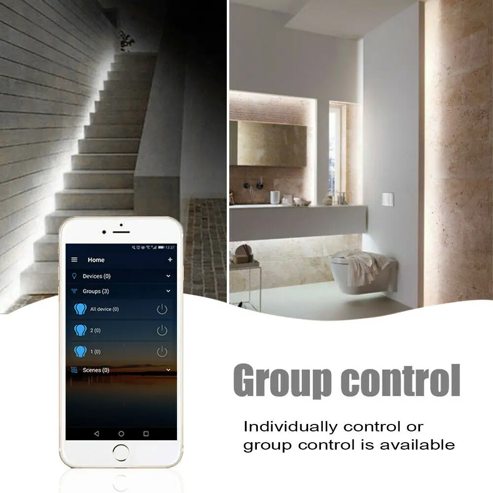 2 Pin WiFi Controller Timer Dimmer for Warm White Cool White Single Color LED Strip Lights for Alexa Assistant