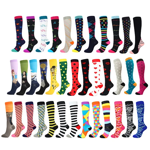 

24 Styles Compression Stockings Men Women 30 Mmhg Knee High Medical Edema Diabetes Varicose Veins Running Marathon Sports Socks