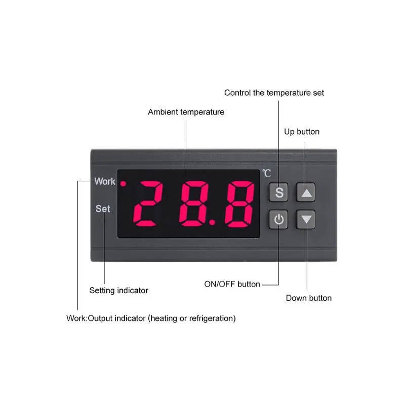 Imagem -03 - Termômetro Digital Controlador Temperatura Termostato Ntc para Incubadora 90250v