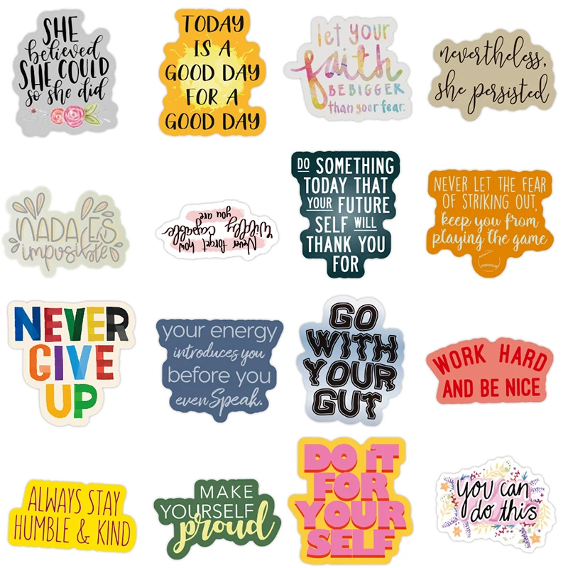 10/30/50PCS Motivational Phrases Sticker Inspirational Life Quotes DIY Laptop Study Room Scrapbooking Graffiti Decal Stickers F5