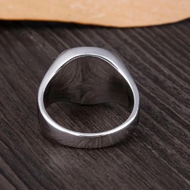 BOCAI  Fashion New 100% Real s925 Sterling Silver Men's Ring Leopard Simple Domineering Epoxy Trendy Jewelry Accessories