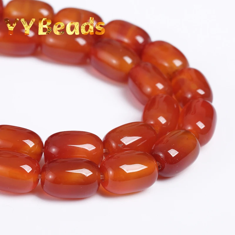 100% Natural Red Agates Drum Barrel Shape Beads 4x6mm 8x12mm Loose Charm Spacer Beads For Jewelry Making Bracelets Accessories