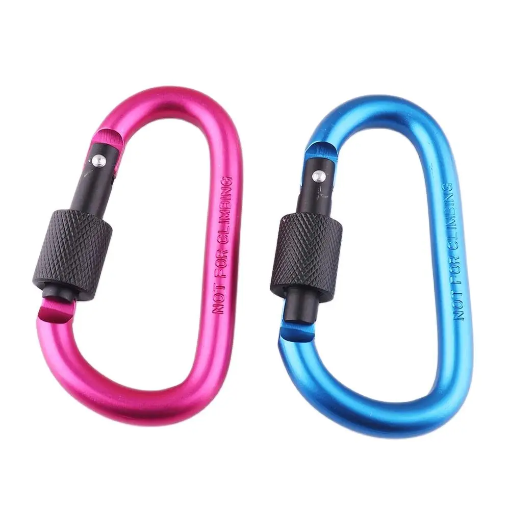 2 pcs Carabiner climbing 60mm locking type d quickdraw carabiner buckle hanging aluminum backpack buckle Climbing Accessories