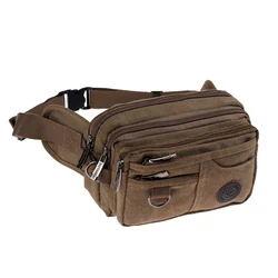 High Quality Casual Canvas Waist Packs Purse Men Bag Portable Vintage Men And Women Waist Bags Travel Belt Wallets Free Shipping