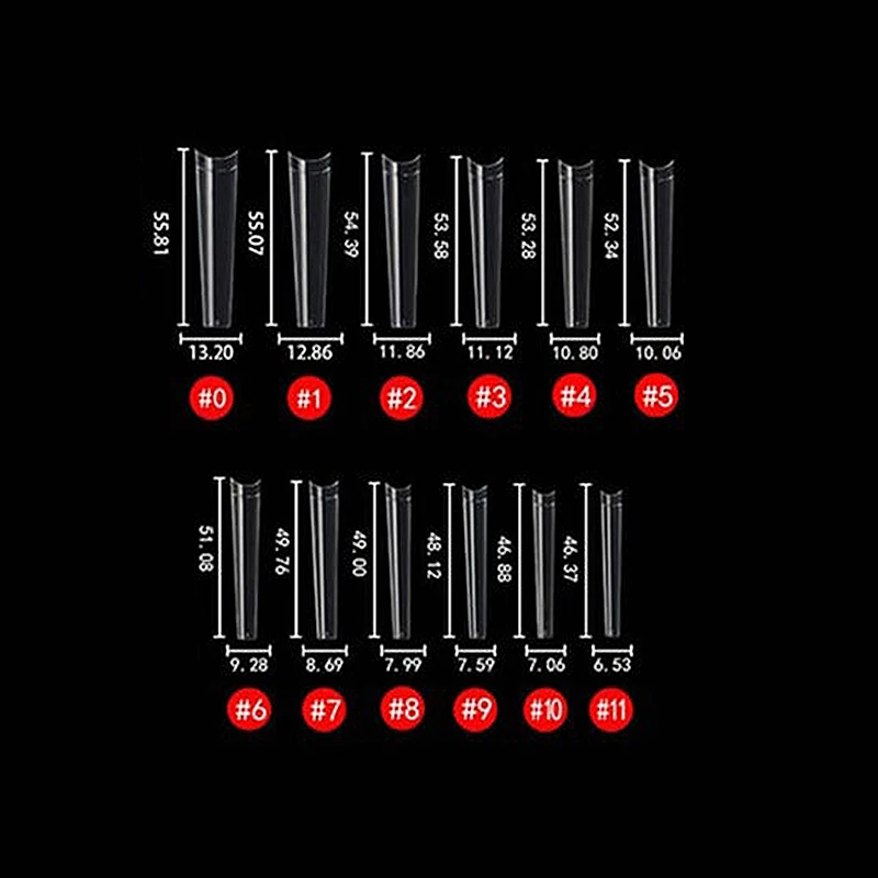 Picture 3: 3XL Coffin Nail No C Curve Straight Square Press on Nails Extra Long Clear Half Cover False Nails Manicure Salon Supply