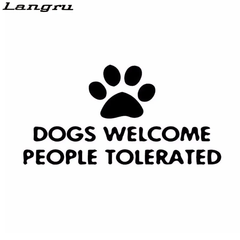 

Langru 15cm*7.5cm Personalized Animal Dogs Welcome Peole Tolerated Cute Fashion Claws Car Stickers Accessories Jdm