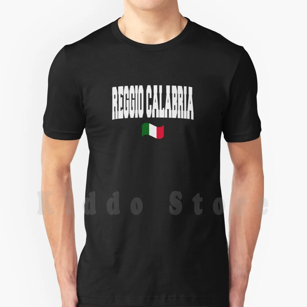 Reggio Calabria With Italian Flag T Shirt Cotton Men DIY Print Cool Tee Reggio Calabria Italy Italia Flag City Region Red Green