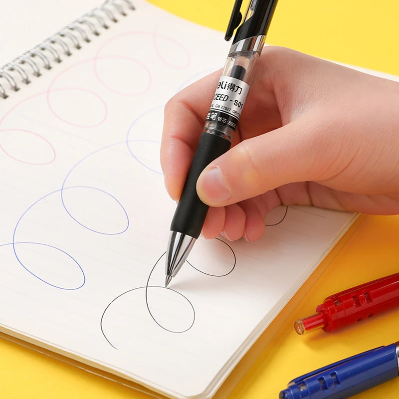 デリジェルペンセット0.5mm弾丸格納式学習ライティングボールペンインクカラーブルーブラックレッドスクールオフィスステーショナリー