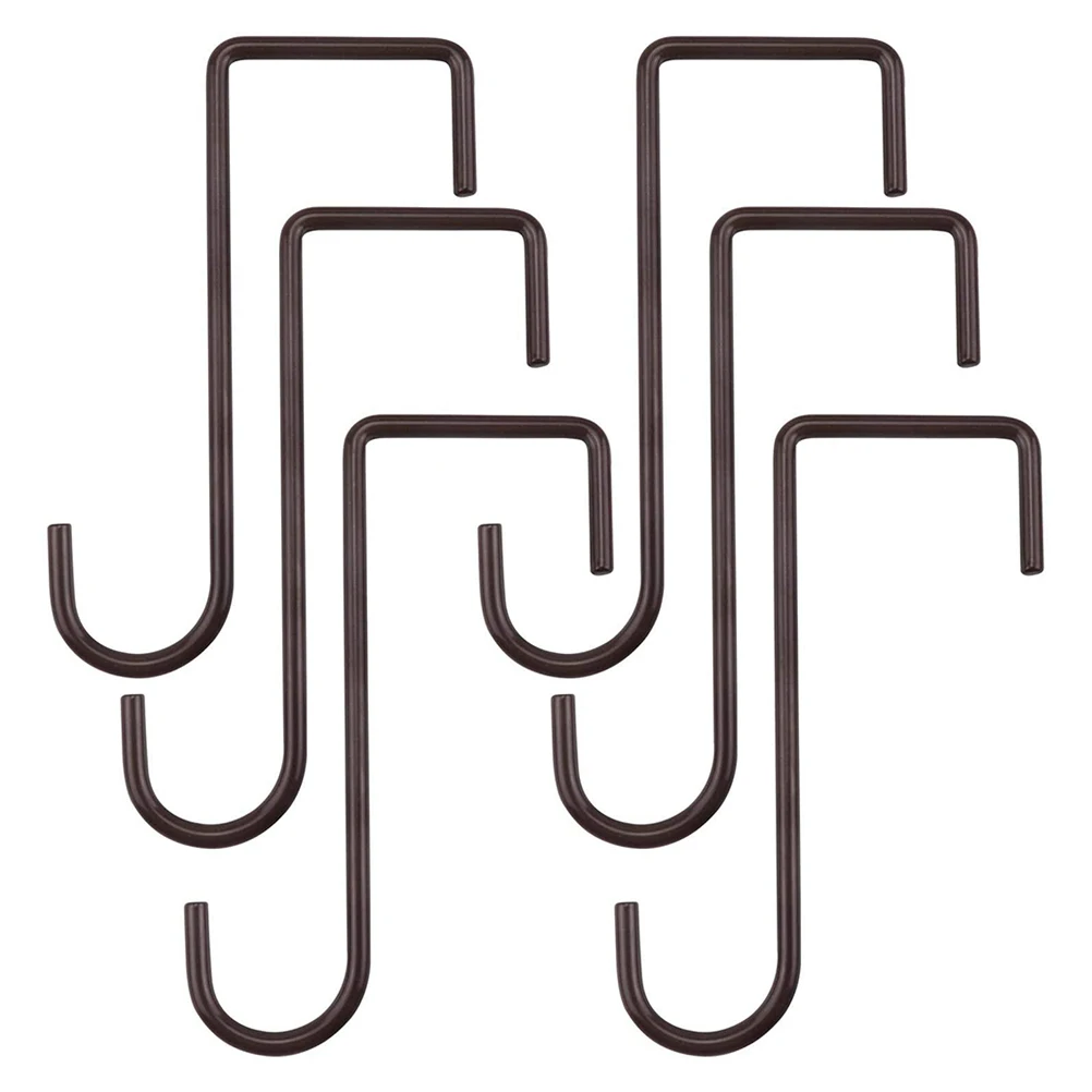 

2x6 inch Fence Patio Hooks Metal Hangers for Vinyl Fences Indoor and Outdoor Hanging Light Plant Bird Feeder 6Pcs