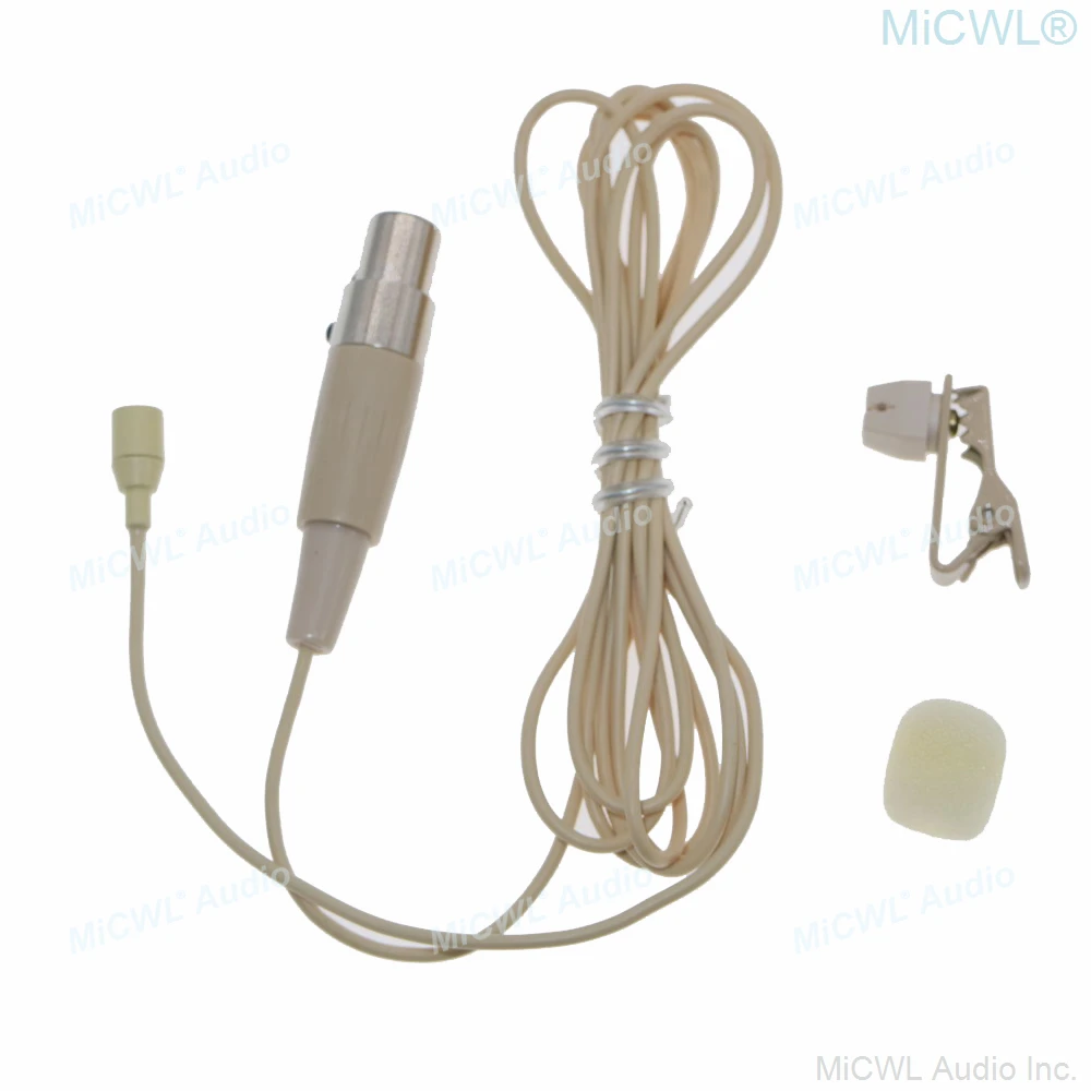 Beige ผิวสี Clip-On Lavalier ไมโครโฟนสําหรับ Shure TA4F Mini XLR 4Pin ไร้สายคุณภาพดีไมโครโฟน