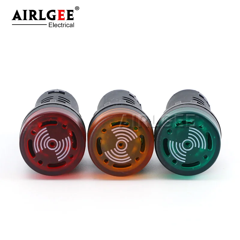 22mm/16mm AD16-22SM AD16-16SM 플래시 LED 경보 표시기 신호등 LED 활성 부저 경고음 표시기 AC/DC 12V 24V 220V