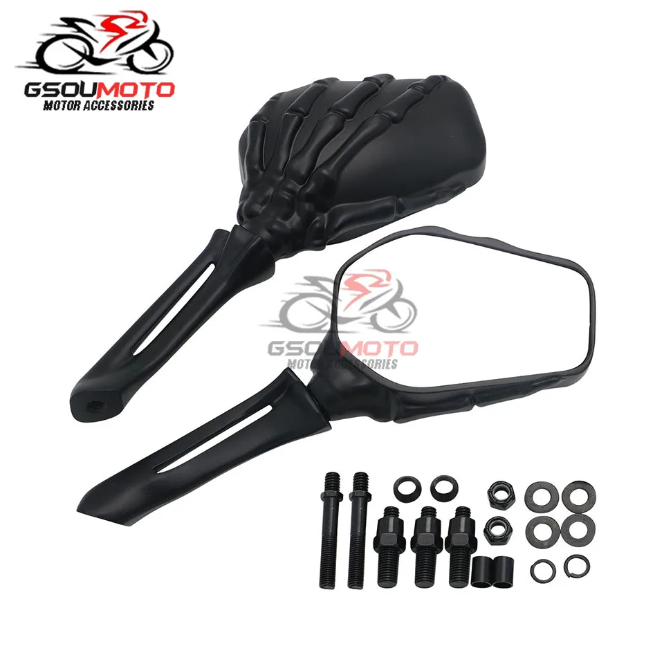 Skeleton Bone Skull Hands Rearview Side Mirror For Yamaha Dragstar V-star DS 400 650 950 1100 XV400 XV700 XVS400 XVS650 XVS 1300