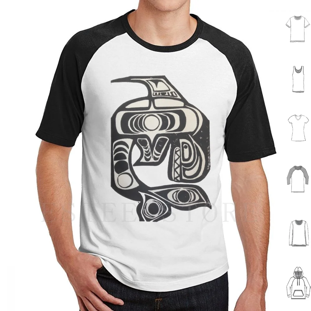 Camiseta con estampado de orca del Pacífico-Noroeste, algodón, Salish Lino, orca, ballena asesina, arte nativo, Pacífico Noreste, no digital, Hoodlum
