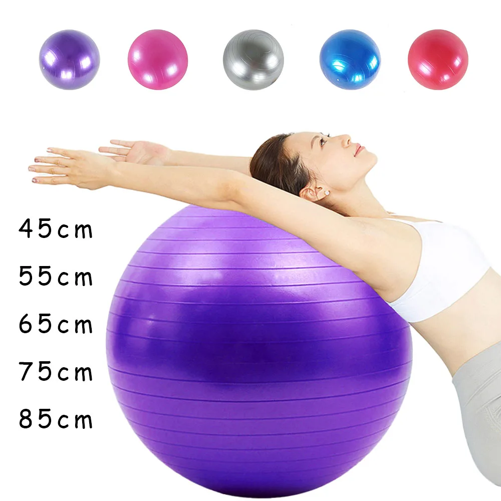 PVC Fitness Balls Yoga Ball Thickened Explosion-proof Exercise Home Gym Pilates Equipment Balance Ball 45cm/55cm/65cm/75cm/85cm