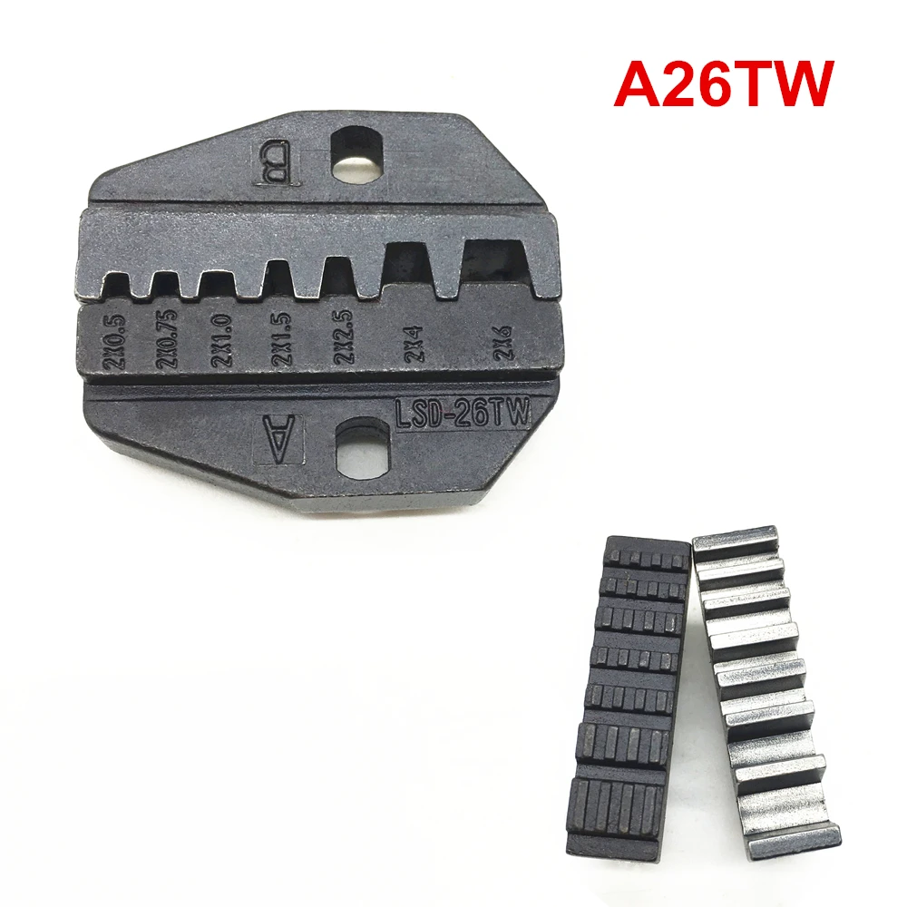 Zestawy matryc do zaciskania A26TW szczęki do zaciskania dla podwójnych tulei kablowych 20-10AWG 2* 0,5-6mm2