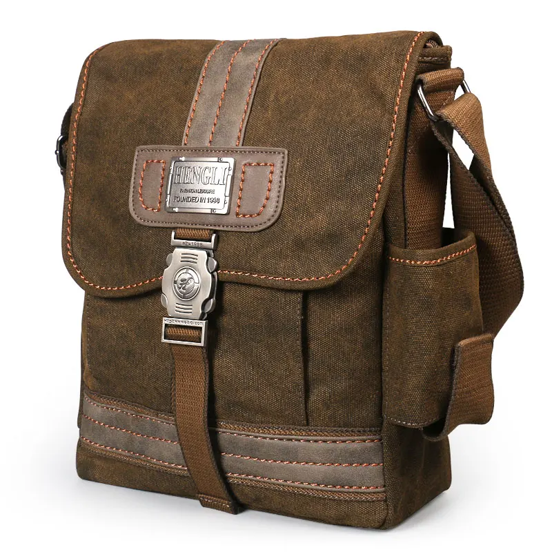 Mannen Canvas Vintage Schoudertassen Leisure Slijtvast Retro Cross Messenger Bag Fashion Pakket