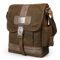 Bolso de hombro Vintage de lona para hombre, bolsa de mensajero cruzada Retro resistente al desgaste, paquete de moda