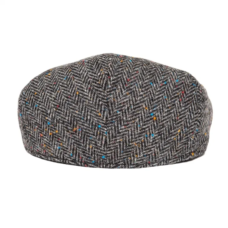 VOBOOM Ivy Cap Herringbone Flat Driving Caps 50% Wool Tweed Scally Hat Bunnet Paddy Dai Cheese-cutter Hats 200