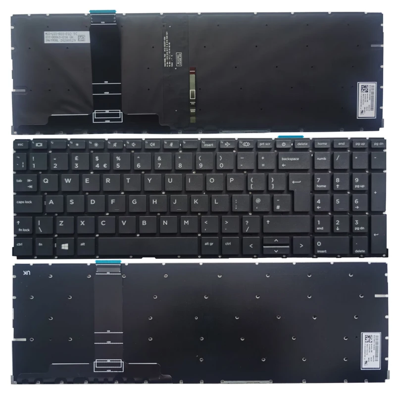 

NEW UK laptop keyboard For HP 455 450 G8 G9 655 650 G8 G9 UK keyboard with&without backlight NO frame