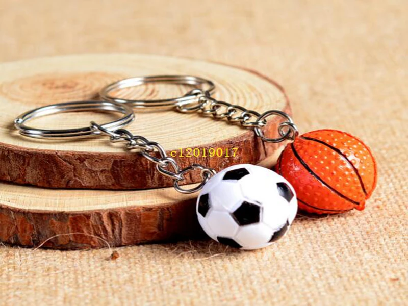 

Football, basketball and golf imitation key chain pendant promotional gift 500PCS