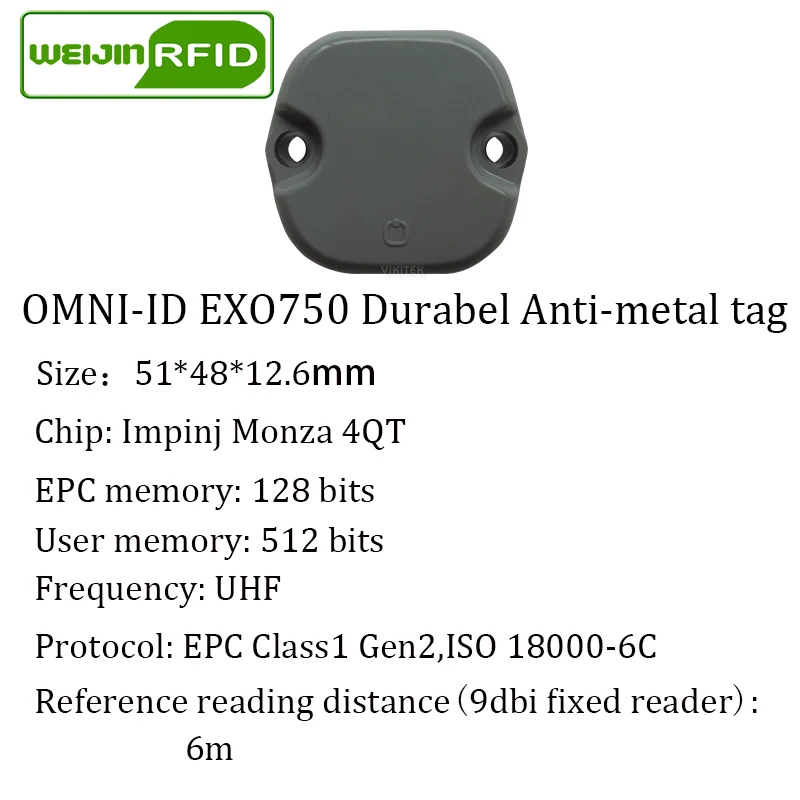 UHF RFID metal etiketi çok KIMLIK EXO 750 EXO750 915mhz 868mhz Impinj Monza4QT EPCC1G2 6C dayanıklı ABS akıllı kart pasif RFID etiketleri