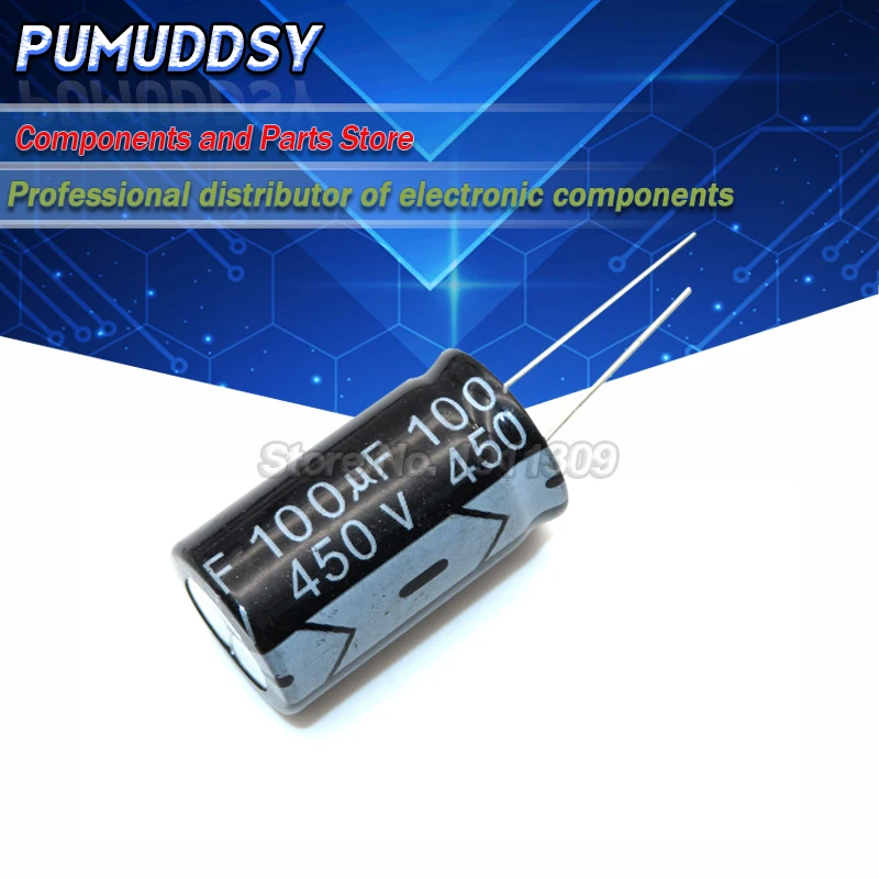 5PCS 450V100UF 100uf450v 18*35mm 450v 100uf 18x35 Electro Electrolytic capacitor