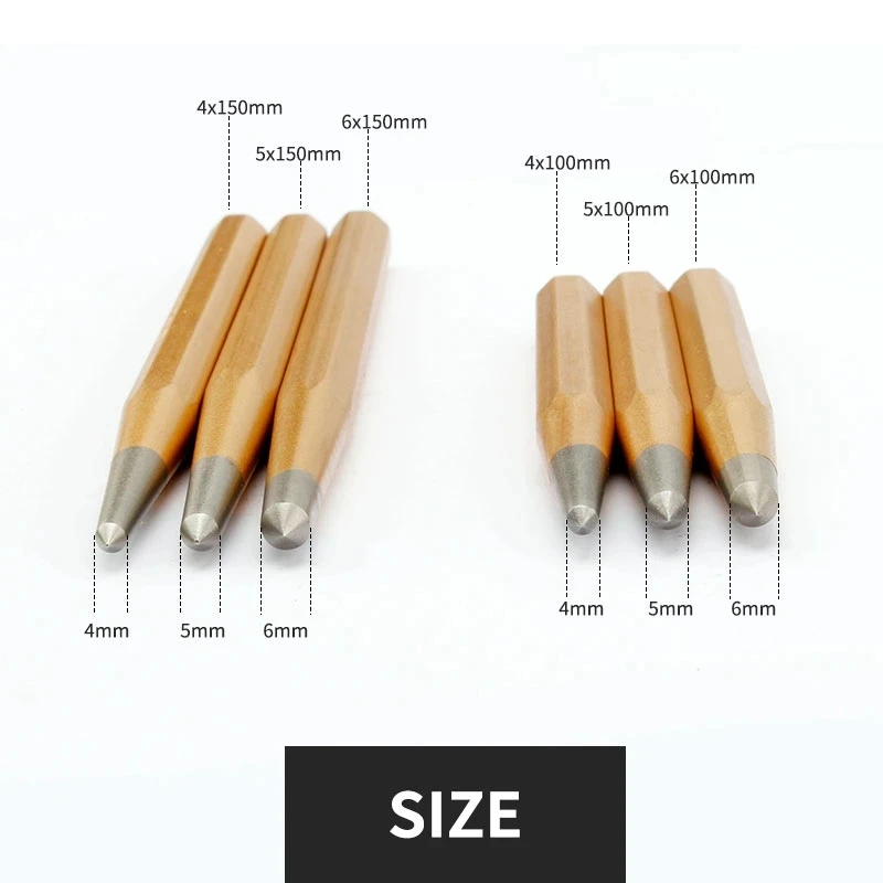 1PCS 4 5 6Mm Crv ความแข็งสูง Center Pin Punch Chisel โลหะสแตนเลสไม้ Indentation Mark ไม้เครื่องมือเครื่องมือ
