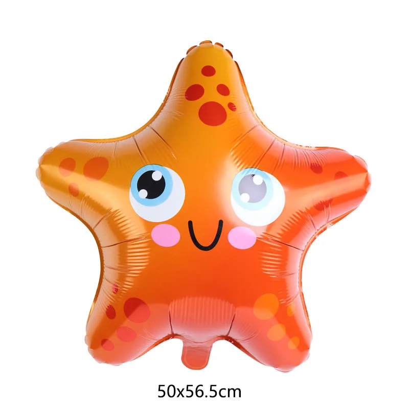 5pc Sea Fish Foil Balloons Cartoon Animal Crab Starfish Seahorse Octopus Birthday Party Baby Gift Kids Room Decor Golob Supplies