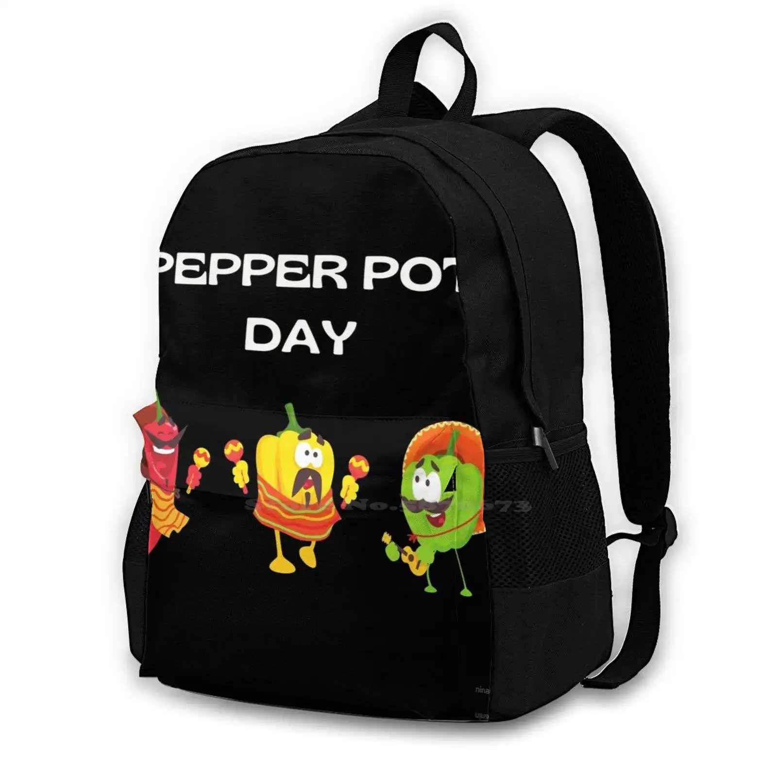 Pepper Pot Day Hot Sale Schoolbag Backpack Fashion Bags Red Bell Peppers Green Peppers Pepper Plant Fruits Abstract Modern