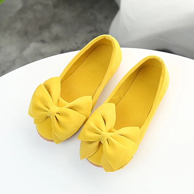 2021 1 3 4 5 6 7 8 9 10 11 12 Years Fashion Bow Toddler Girl Elegant Party Dress Suede Shoes For Children Spring Kids Flat Shoes