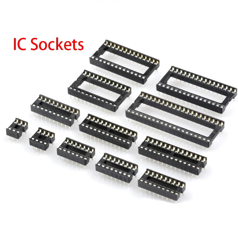 10PCS IC Sockets DIP6 DIP8 DIP14 DIP16 DIP18 DIP20 DIP28 DIP40 pins Connector DIP Socket 6 8 14 16 18 20 24 28 40 pin