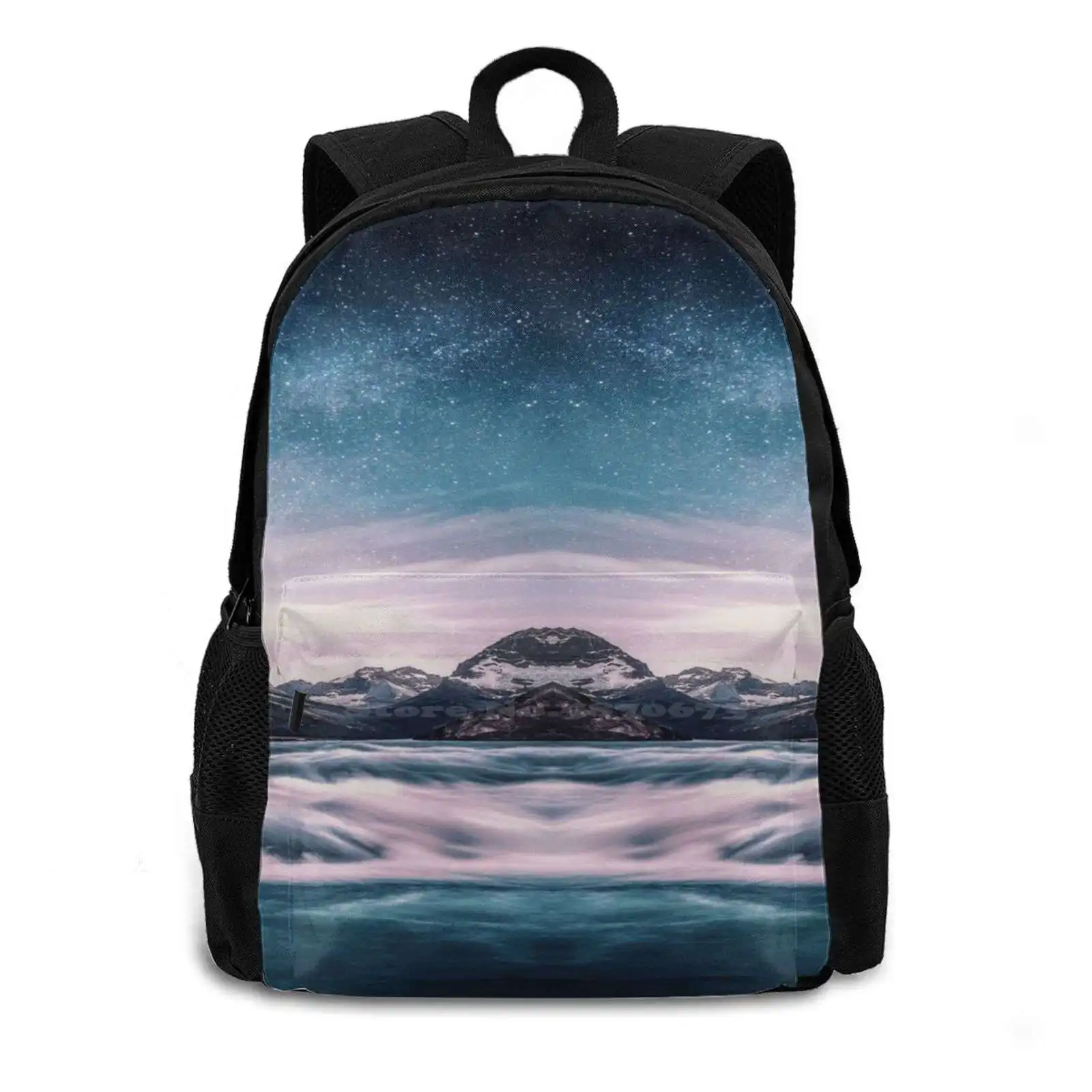 Mountain Under Starry Sky Backpacks For School Teenagers Girls Travel Bags Mountain Mountain Landscape Nature Travel Outdoors