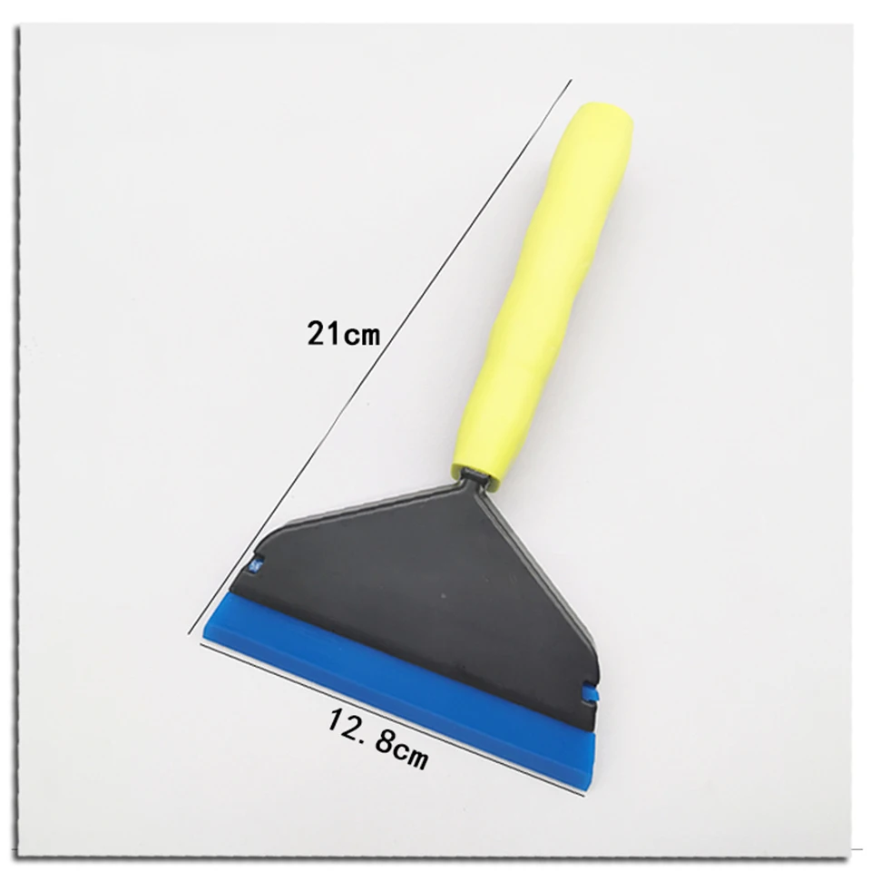 Window Tinting Vinyl Wrap Fitting Tool Similar Go Doctor Rubber Handled Grip Squeegee With Yellow/Blue Blade k130