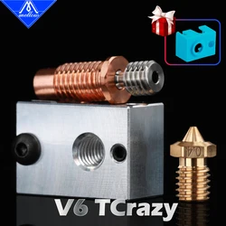 Mellow Heater Block + V6 Nozzle + V6-Crazy Bimetal Heat Break for 3D printer For J-Head HOTEND High Quality 3D Printer