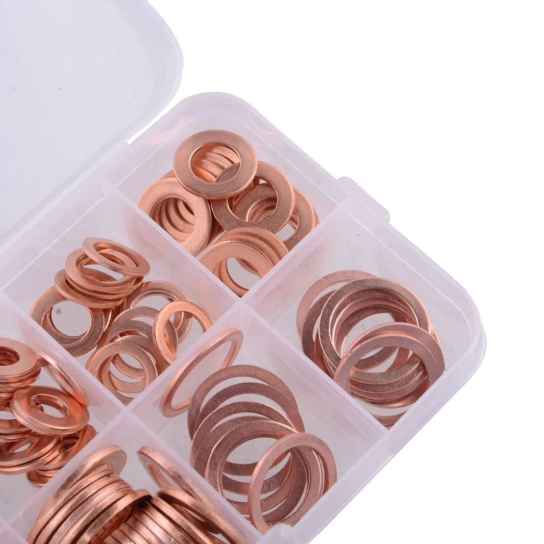 Universal Accessories Car Copper Crush Washer Engine Oil Drain Seal Ring Gasket Set Brake Line Sump Plug Kit 9 Sizes Assortment