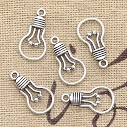 50pcs Charms Light Bulb 21x11mm Antique Bronze Silver Color Pendants DIY Crafts Making Findings Handmade Tibetan Jewelry