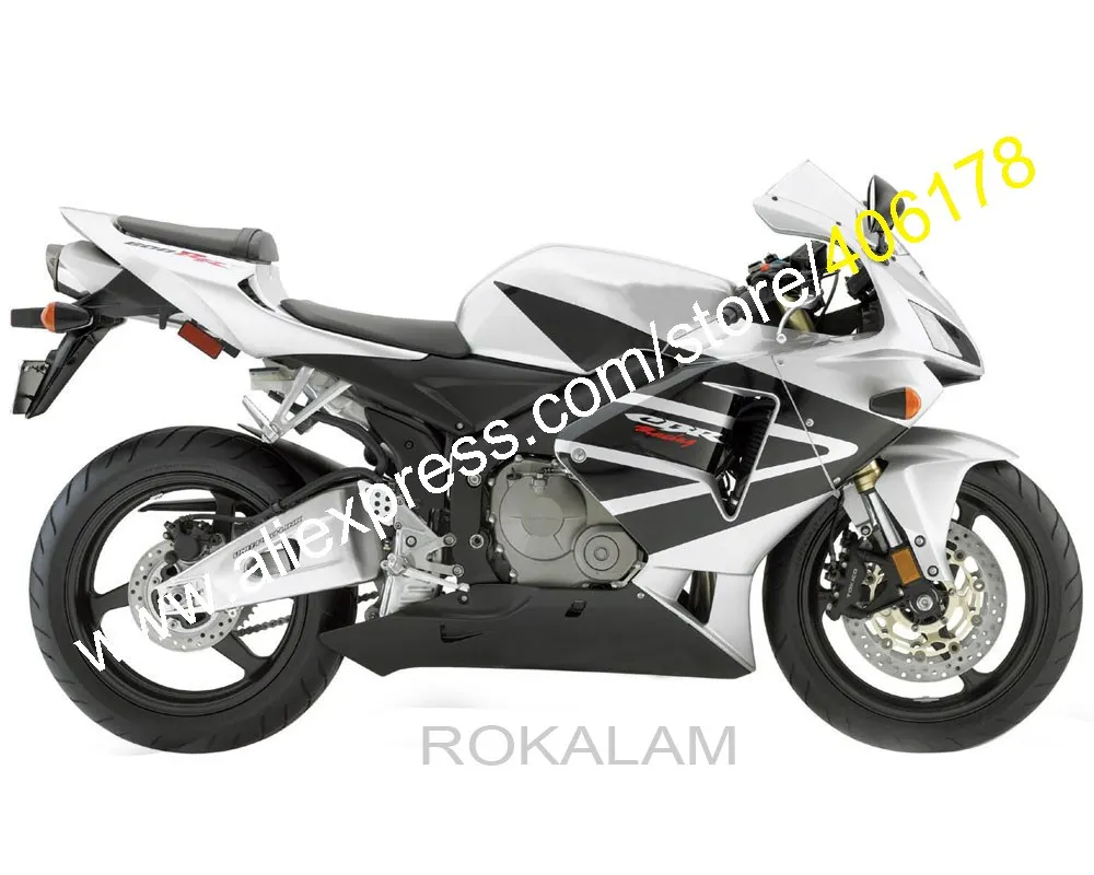 

For Honda CBR600RR 2005 2006 CBR 600RR 05 06 F5 Silver Black Motorcycle Body Work Fairing Kit (Injection Molding)