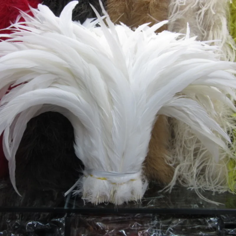 The New 50pcs/lot high quality White Rooster feathers 12-14inch/30-35CM Home For Accessories plumas de faisan plume