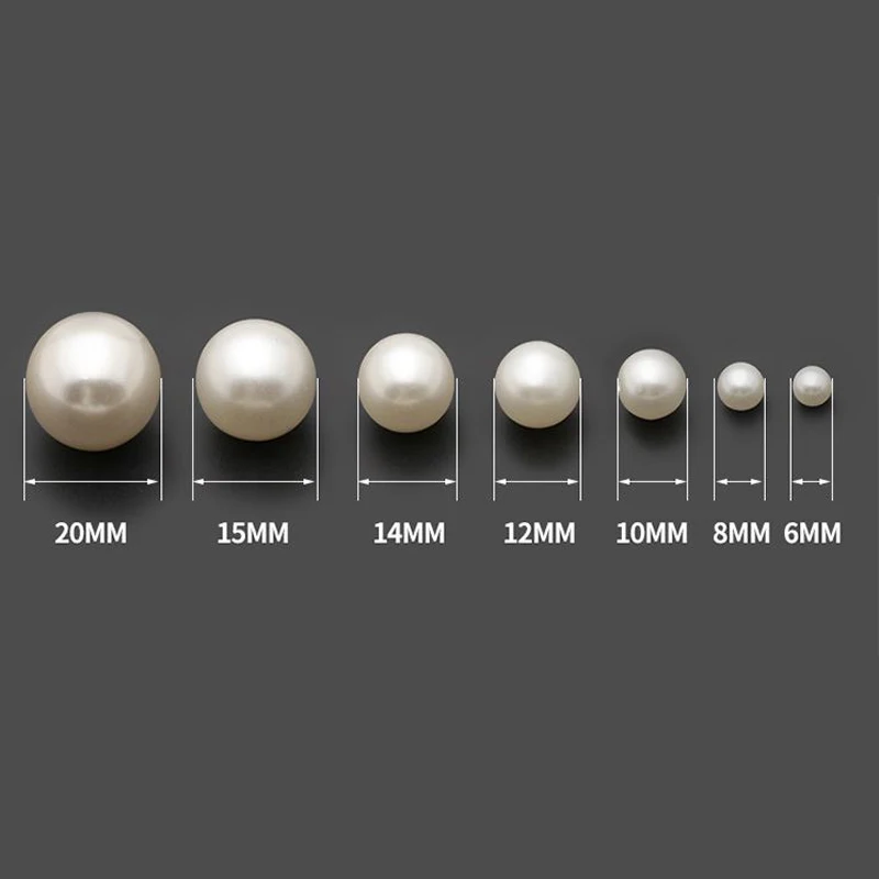 50Pcs Pearl White 6-20mm Pearl Rivets Button/ Head Acryl Rivet For Wedding Dresses Pants Hat Bag Shoes Crafts Decoration