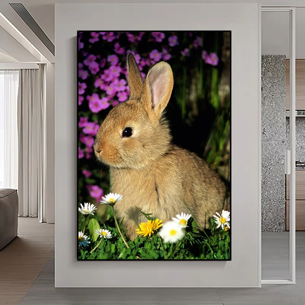 030 Lovely Little Rabbit Animal Insect Beast Silk Cloth Wall Poster Art Home Decoration Gift