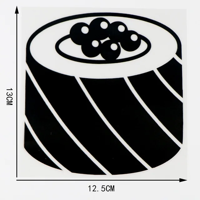 

12.5×13CM Vinyl Decal Sushi Japanese Asian Food Car Stickers Decorative
