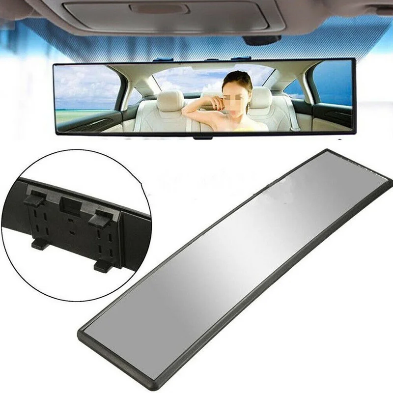 30cm Wide Curve Convex Interior Clip on Panoramic Rear View Mirror Universal ABS Plastic Glass Security Protection Car Products