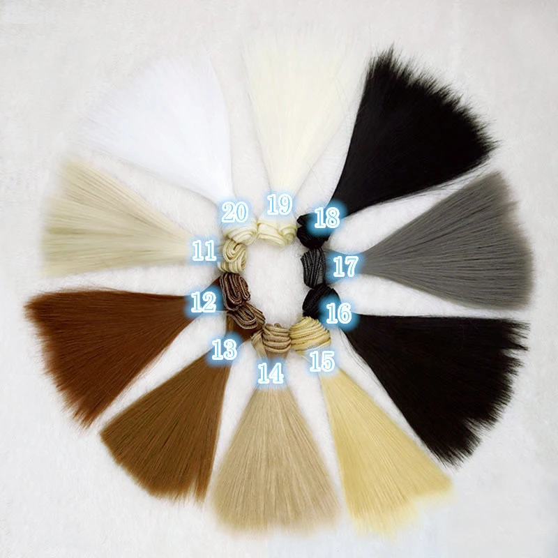 1pcs 15*100cm Doll Accessories Long Straight Synthetic Fiber BJD SD Wig Hair For Doll Wigs High-temperature Wire girl toys - Image 2