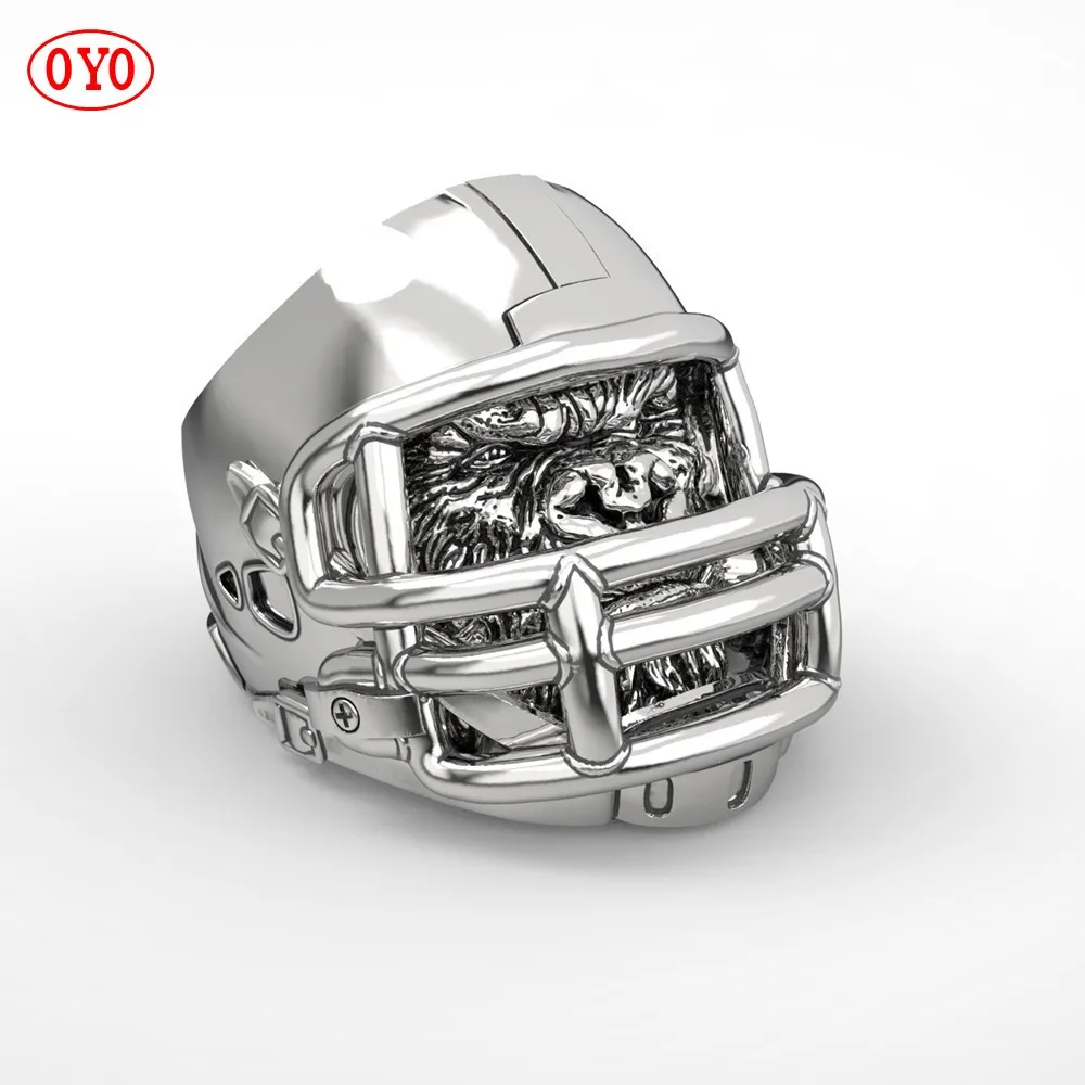 925 silver football helmet ring gorilla helmet personality domineering men's ring