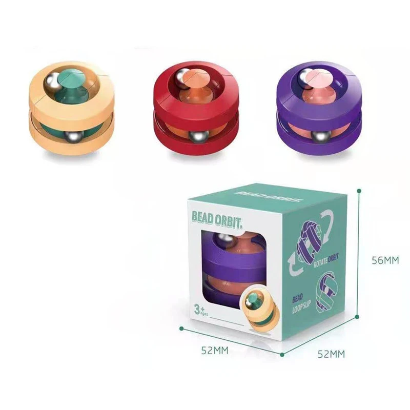 Cube de décompression anti-Stress, jouets tendance pour enfants, boule de piste, haut rotatif, Fidget, cadeau de bureau, Spinner pour adultes