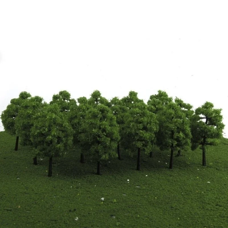 20/40 Stück grüne Modellbäume Zug Eisenbahn Modellbausatz Layout Landschaft Landschaft künstliche Miniatur Mini Baum Wargame Schreibtisch Dekor – Detail 5