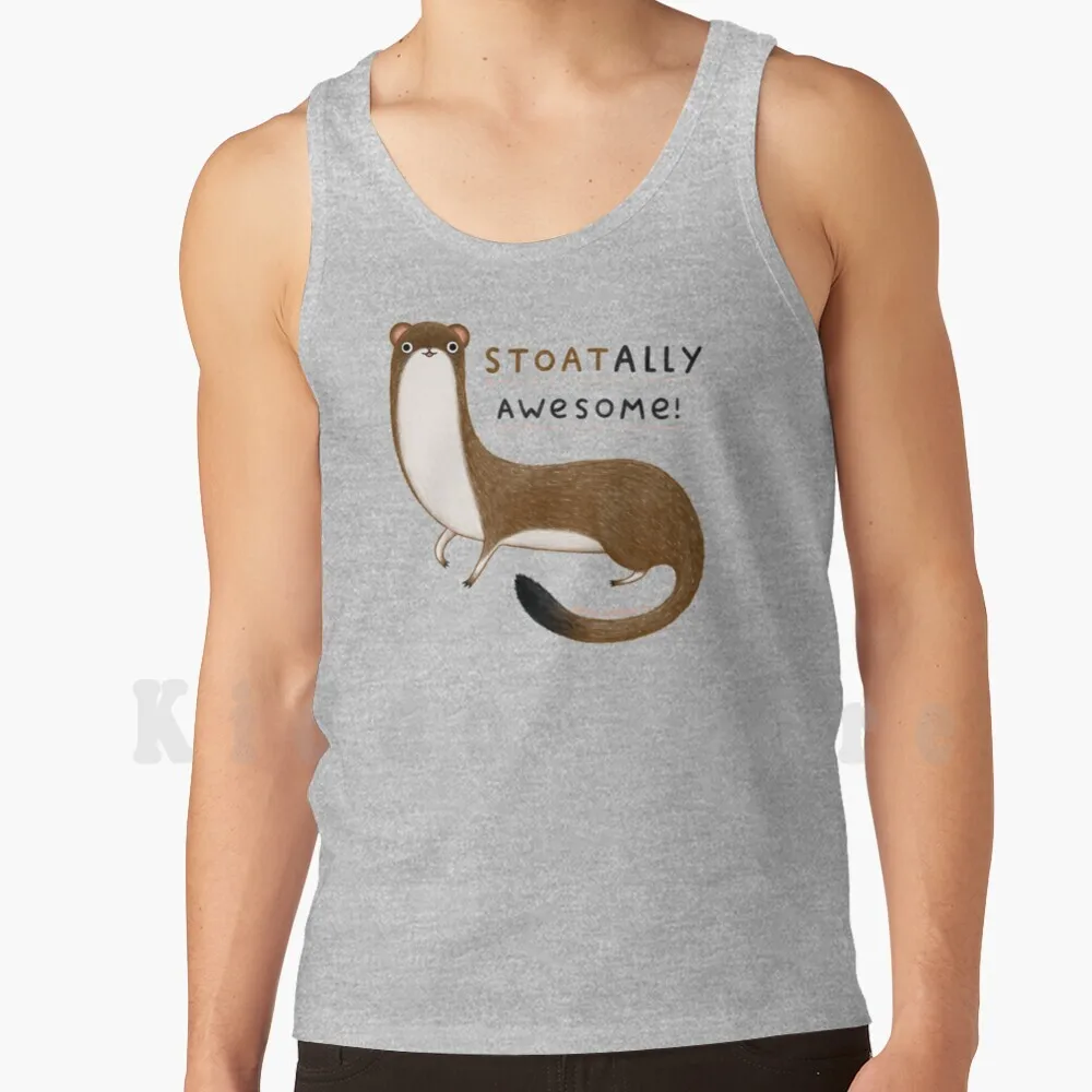 Stoatally Awesome! Tank Tops Vest Sleeveless Stoatally Stoat Awesome Totally Stoats Weasel Ferret Cute Animal