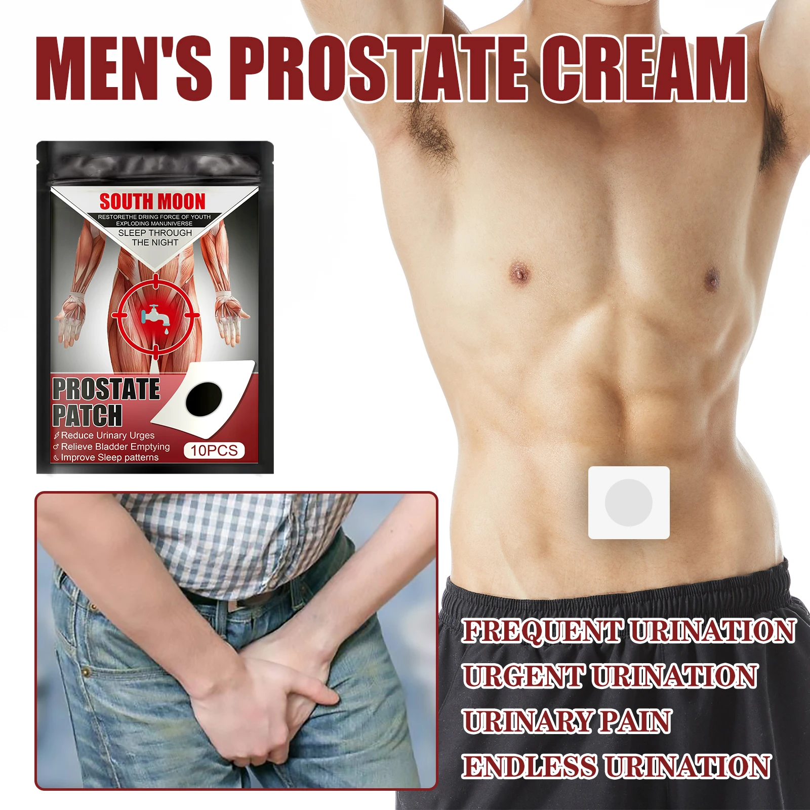 Newly Prostate Health Patch Navel Belly Sticker End Nighttime Bathroom Hair Loss Regrowth Bladder Control Paste for Men Health