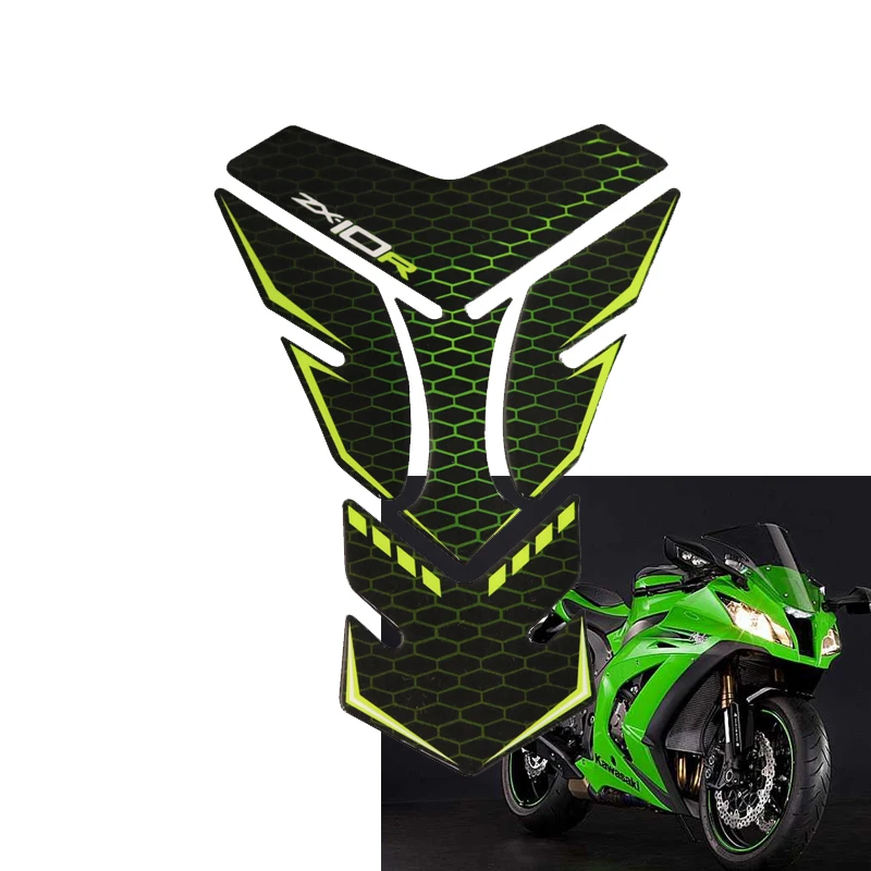 

With logo ZX10R For Kawasaki Ninja ZX10R SE/RR ZX-10R 3D Motorcycle Tank Pad Protector Decal Stickers